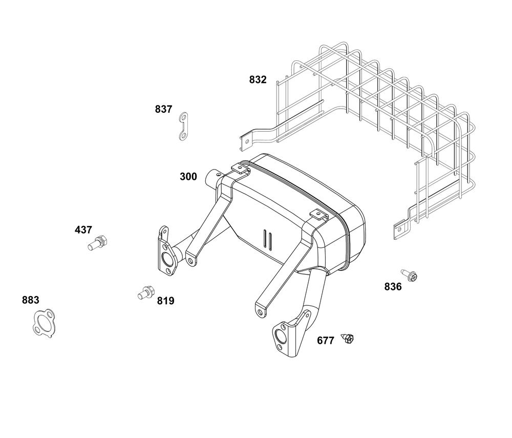 Exhaust Group Diagram and Parts List for 356447-0670-G1 200000 - 399999 Briggs and Stratton Engine